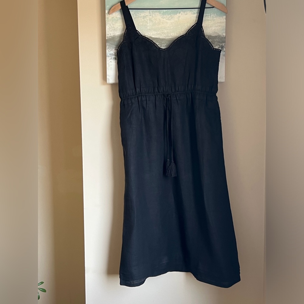 J Crew Black Linen Dress